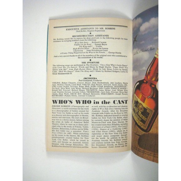 Jerome Robbins Broadway Playbill April 1989 Imperial Theatre Robert La Fosse - Picture 7 of 8